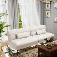 COMHOMA 3-Seater Fabric Sofa Bed – Adjustable Futon with Upgraded Frame