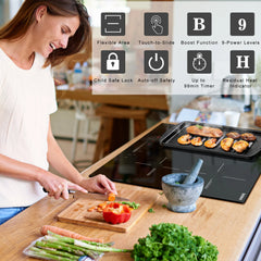 Karinear 4-Burner Induction Hob – Built-in Electric Cooktop with FlexZone & Boost, 7200W