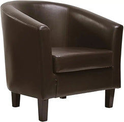 MCC Direct Black PU Leather Tub Chair – Stylish Upholstered Armchair