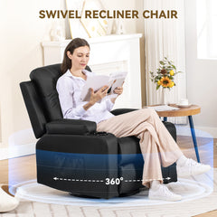 COMHOMA Recliner Armchair – Heated Massage Rocking Chair with Swivel & Footrest