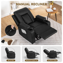 COMHOMA Recliner Armchair – Heated Massage Rocking Chair with Swivel & Footrest
