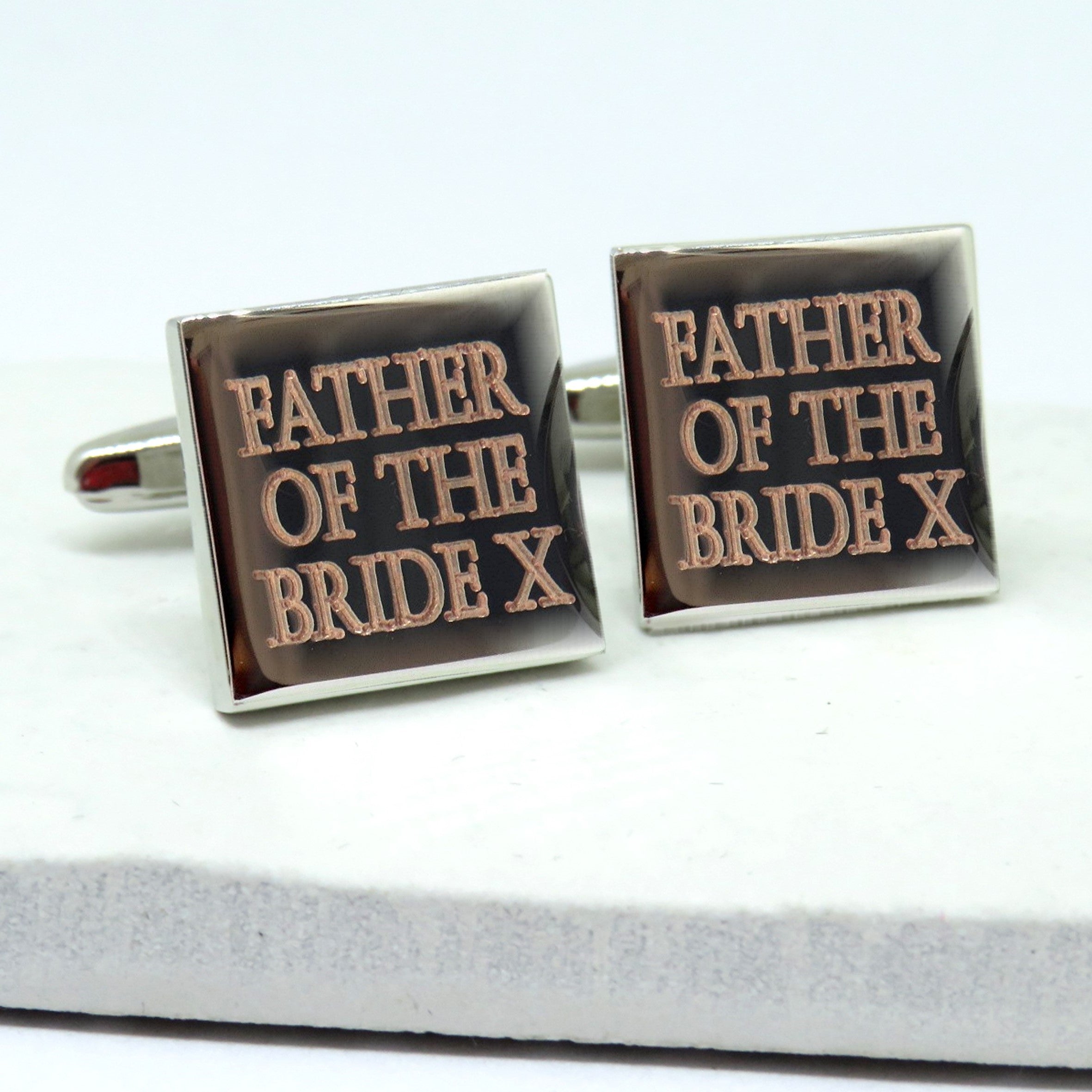 Personalised Father of the Bride Cufflinks – Engraved