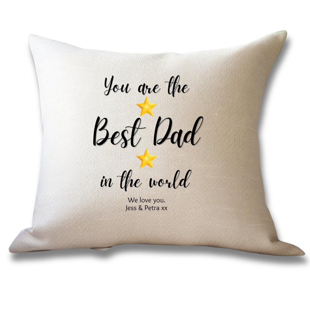 Personalised Best Dad Stars Cushion – 40cm