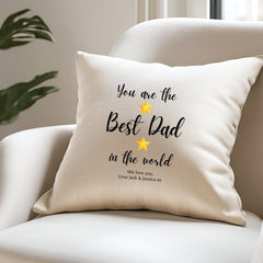 Personalised Best Dad Stars Cushion – 40cm