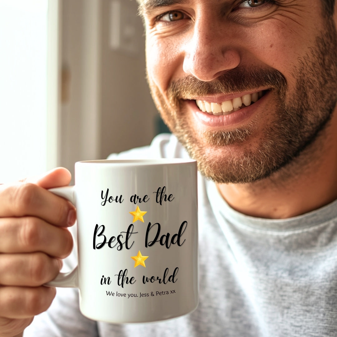 Personalised Best Dad Stars Mug – Father's Day Gift