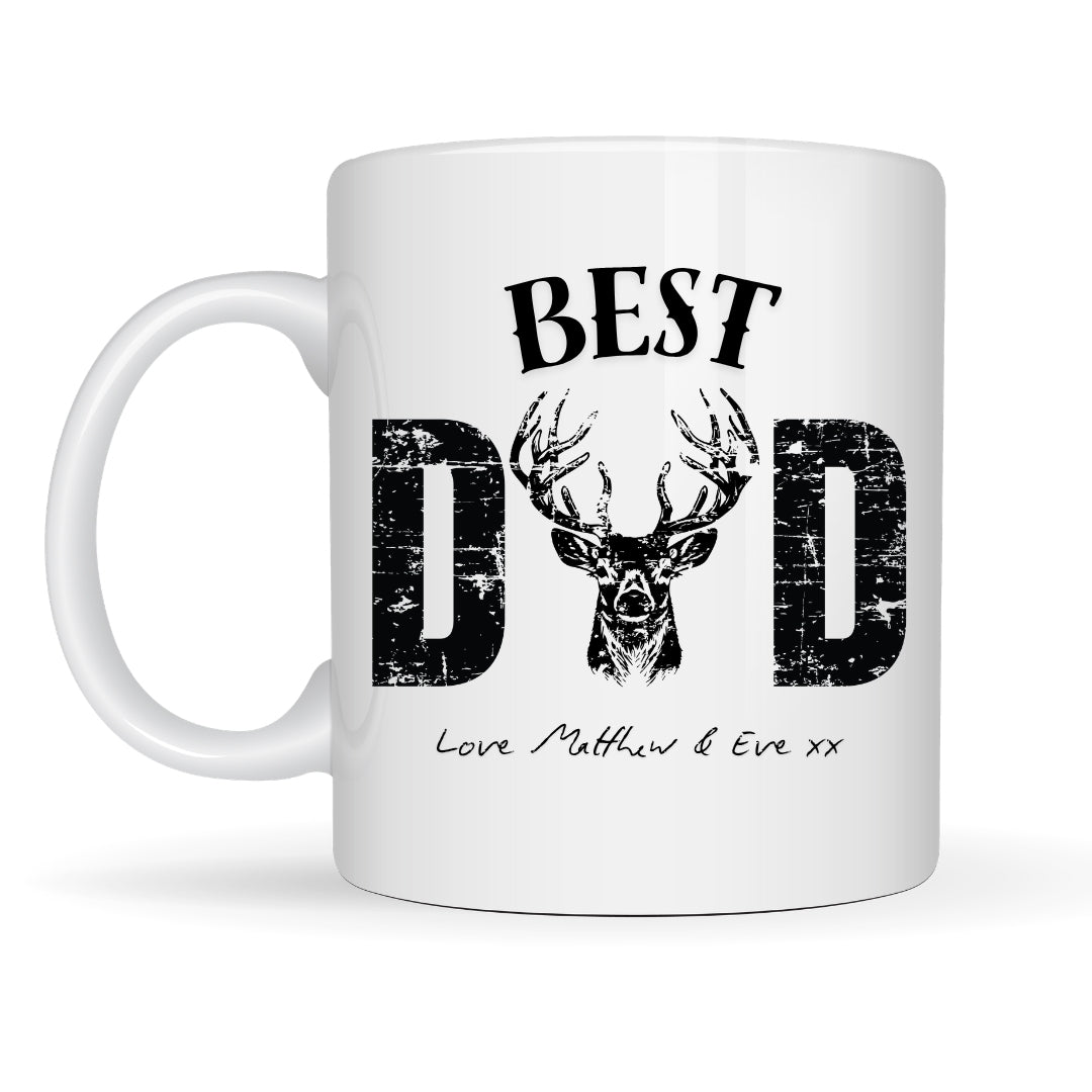 Personalised Best Dad Stag Mug – Father's Day Gift