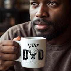 Personalised Best Dad Stag Mug – Father's Day Gift