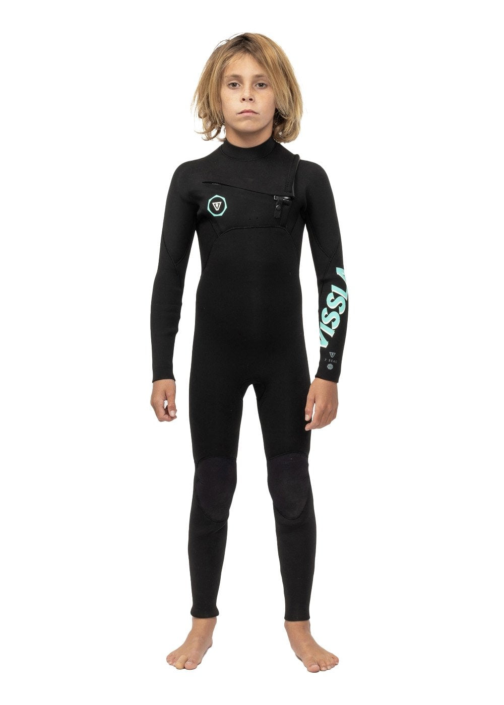 Vissla Boys' 7 Seas 4/3mm Chest Zip Wetsuit, Full Suit