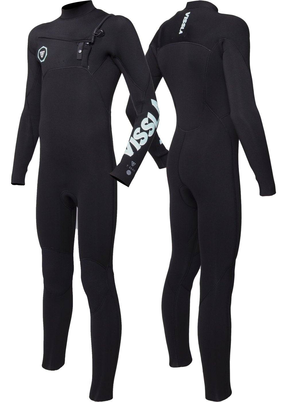 Vissla Boys' 7 Seas 4/3mm Chest Zip Wetsuit, Full Suit