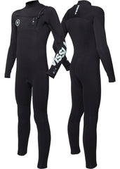 Vissla Boys' 7 Seas 4/3mm Chest Zip Wetsuit, Full Suit