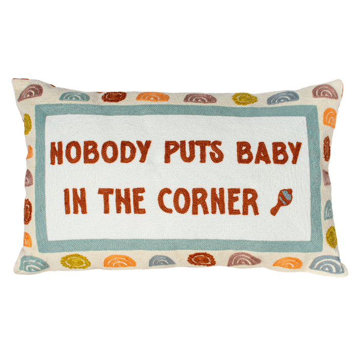 Nobody Puts Baby In The Corner Needlepoint Cushion, 45cm