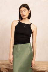 Women's High Neck Tank Top – Ribbed TENCEL Lyocell, UK 8-16