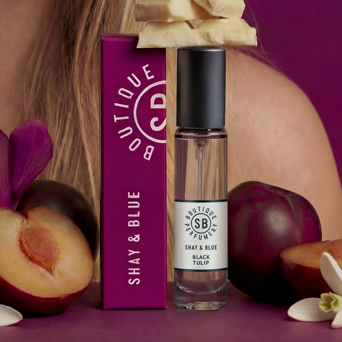 Black Tulip 10ml Purse Spray – Plum, White Chocolate & Cyclamen