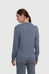 Ribbed Lounge Jumper – Pima Cotton & Baby Alpaca, Polo Collar
