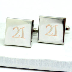 Personalised Cufflinks with Name & Date – Engraved, 18mm