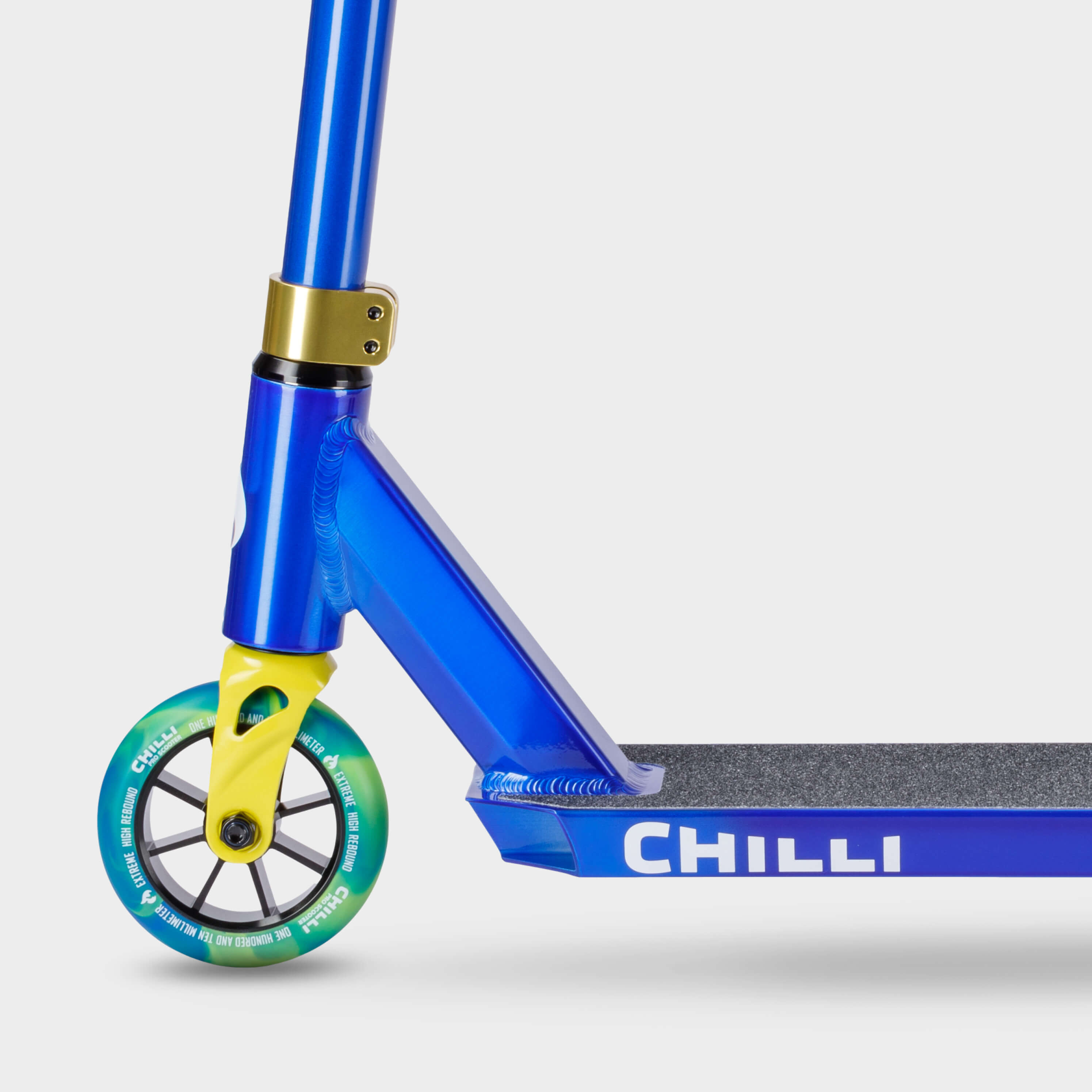 Chilli Base Jumpstart Stunt Scooter – Blue/Yellow, Ages 5–9