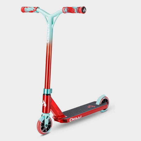 Chilli Base Jumpstart Stunt Scooter – Red/Teal, Ages 5–9