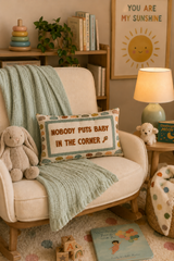 Nobody Puts Baby In The Corner Needlepoint Cushion – 45cm