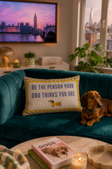 Dog Lover Needlepoint Cushion – Dachshund Design, 45cm