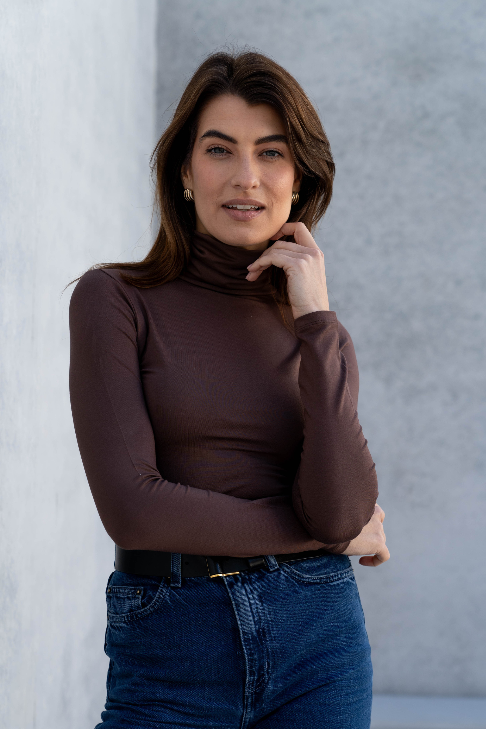 Women's Roll Neck Top – Micro Modal, Six Colours, UK 8-18