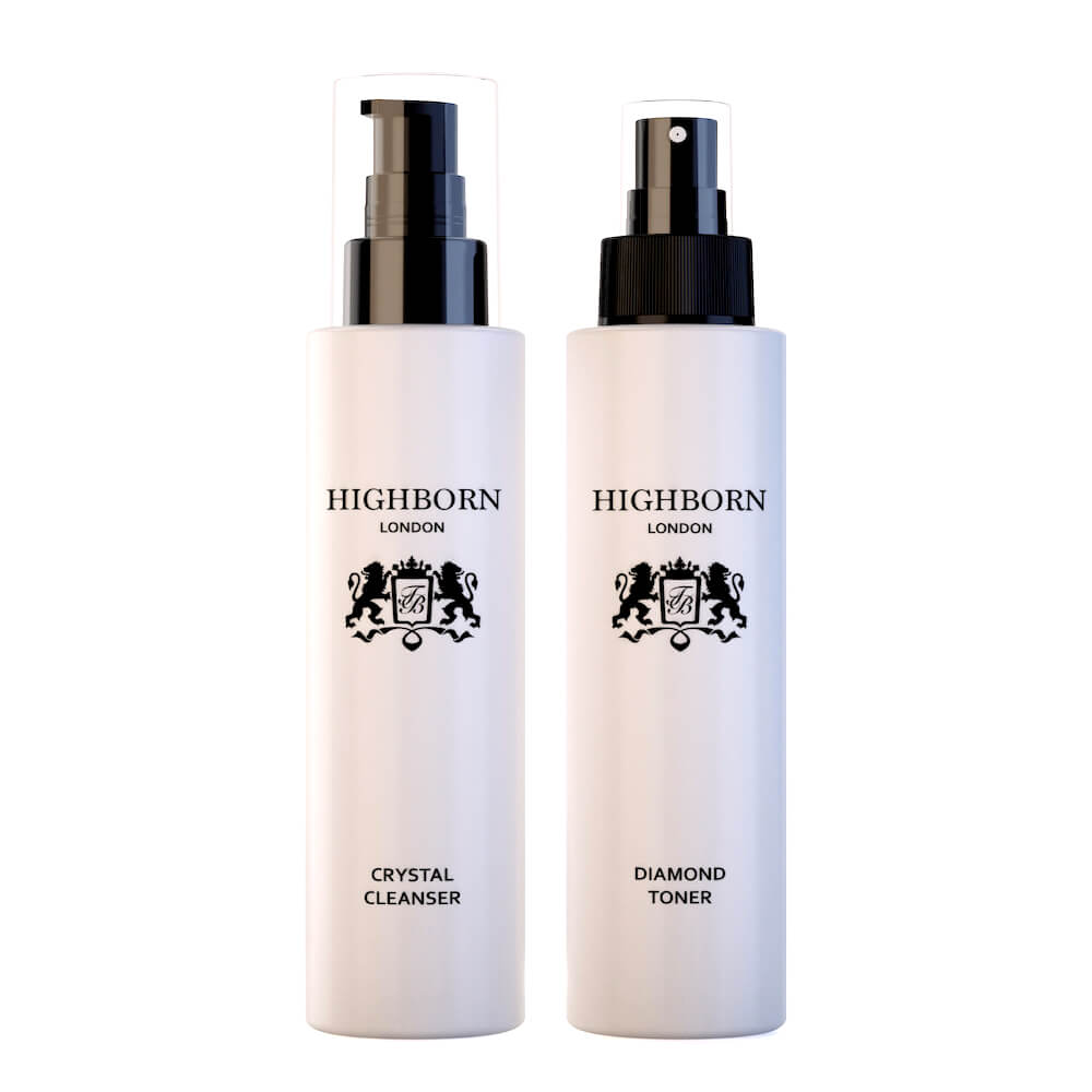 Cleanse and Tone Set – Crystal Cleanser & Diamond Toner, 100ml Each