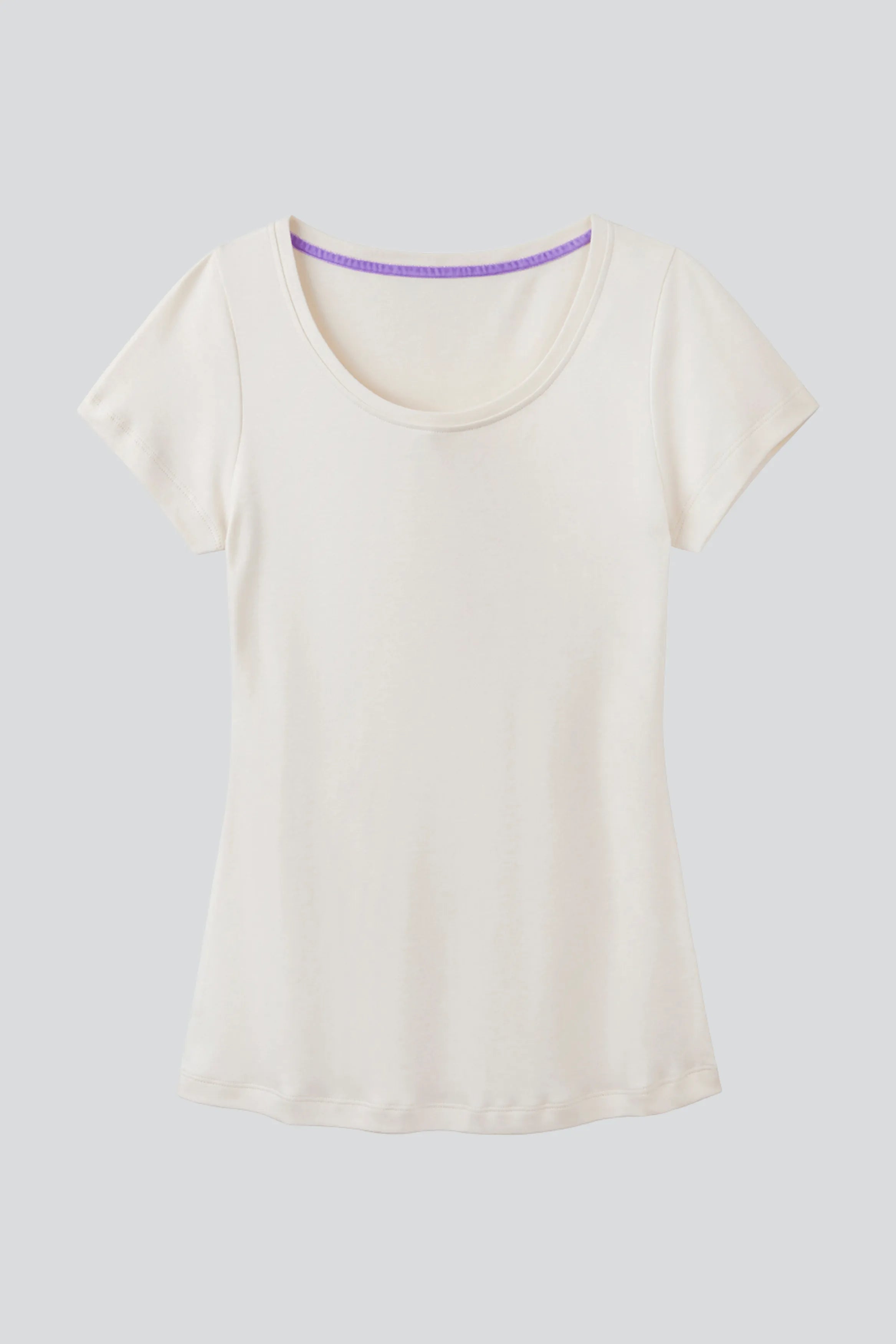 Women's Scoop Neck T-Shirt – Cotton Modal, UK 6-18, Made in Portugal