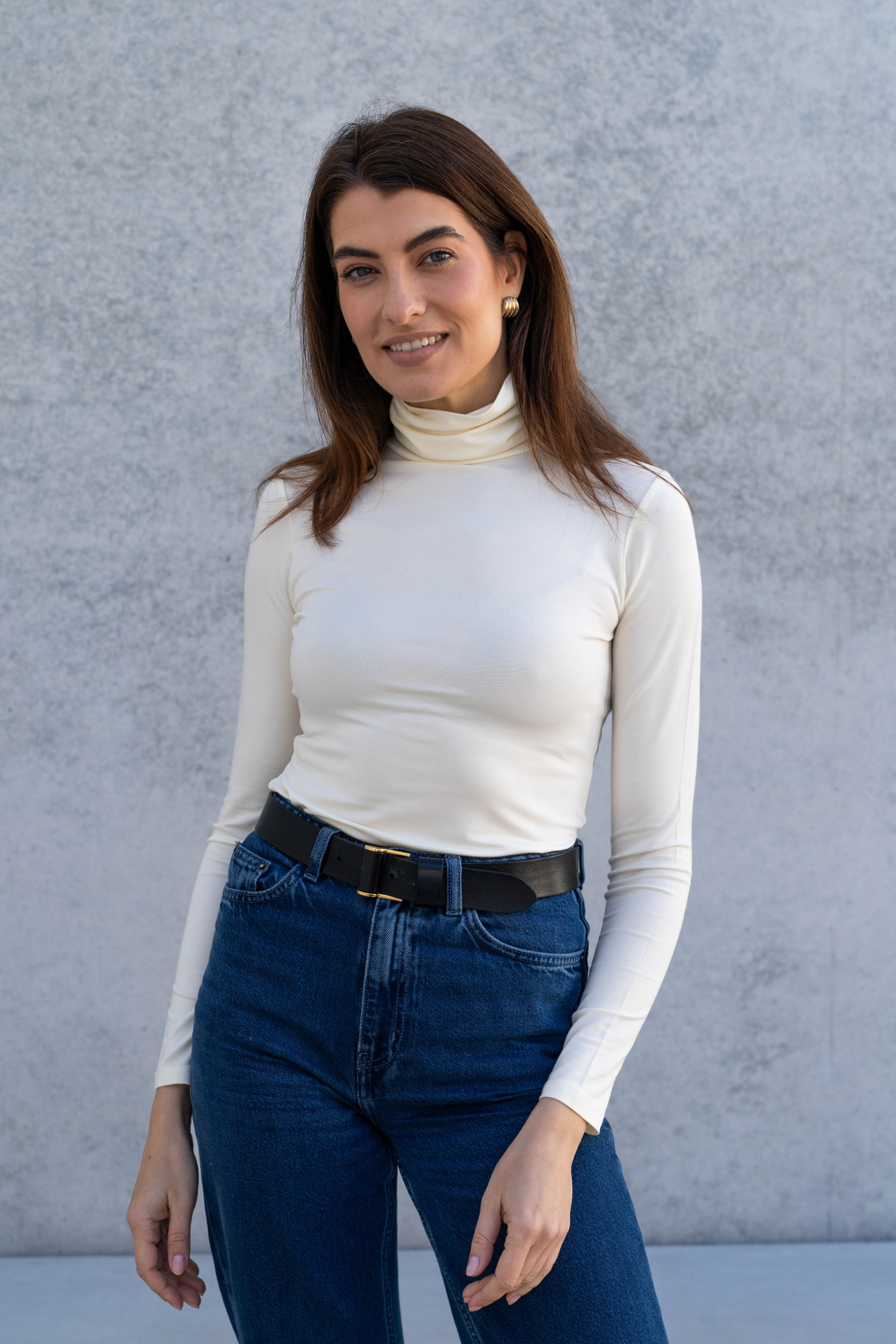 Women's Roll Neck Top – Micro Modal, Six Colours, UK 8-18