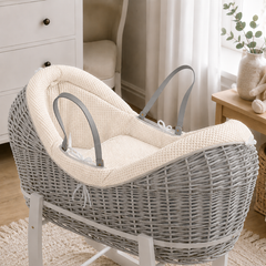 Wicker Deluxe Pod Moses Basket with Stand – Newborn Basket