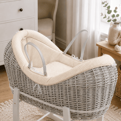 Wicker Deluxe Pod Moses Basket with Stand – Newborn Basket