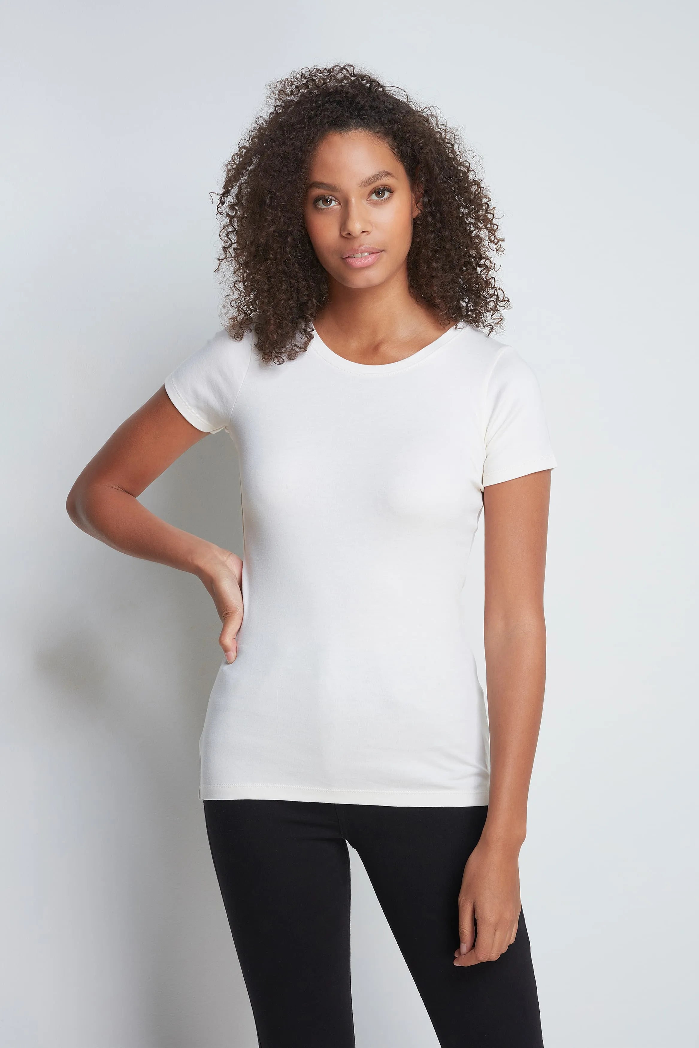 Women's Crew Neck T-Shirt – Cotton Modal, UK 8-18, Made in Portugal