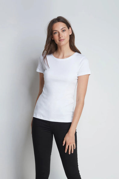 Women's Crew Neck T-Shirt – Cotton Modal, UK 8-18, Made in Portugal