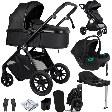 Cruise 3-in-1 Travel System with ISOFIX Base – Eclipse Black, Birth to 4 Years
