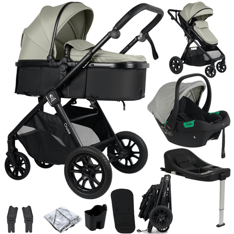 Cruise 3-in-1 Travel System with ISOFIX Base – Pebble Sage, Birth to 4 Years