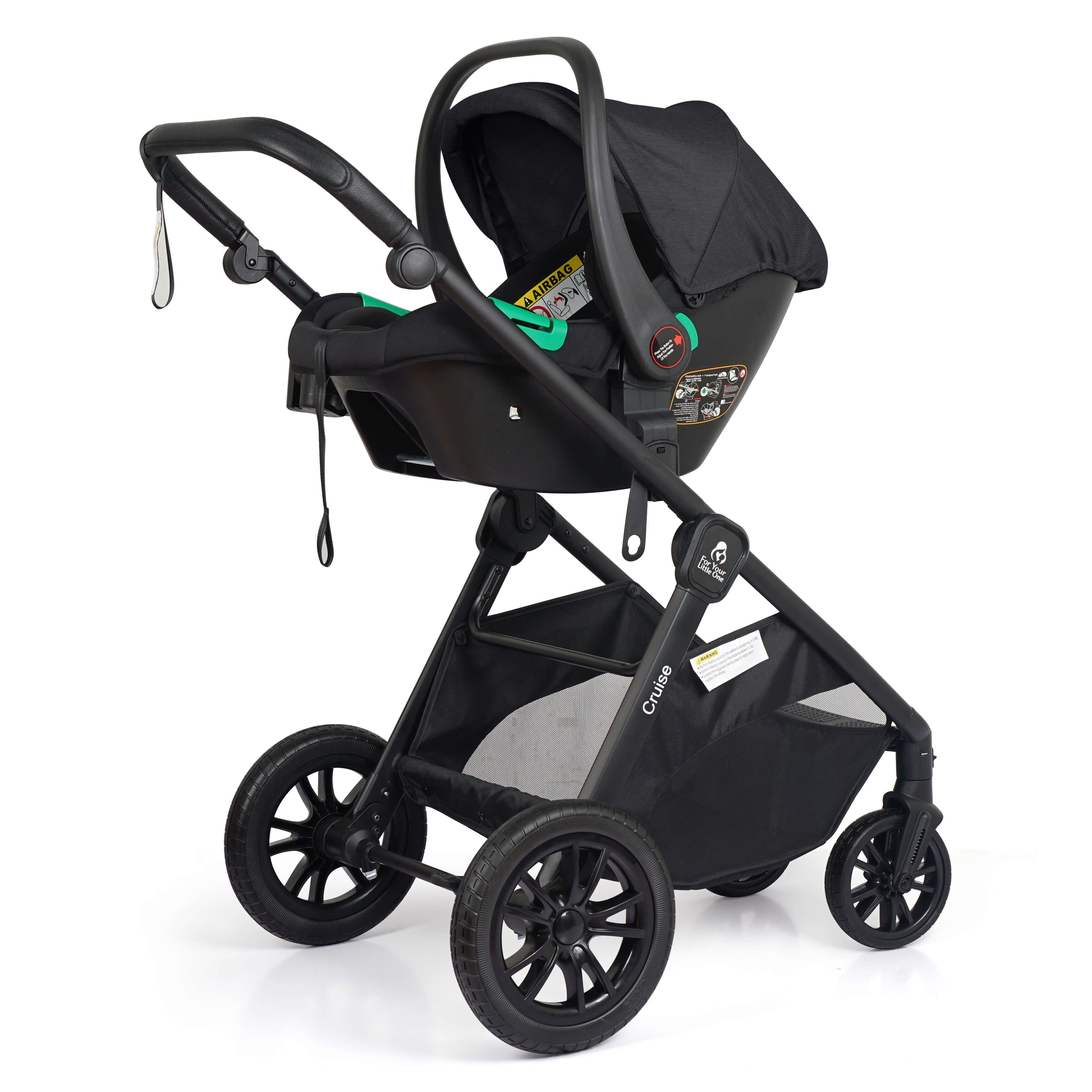 Cruise 3-in-1 Travel System with Car Seat – Eclipse Black, Birth to 4 Years