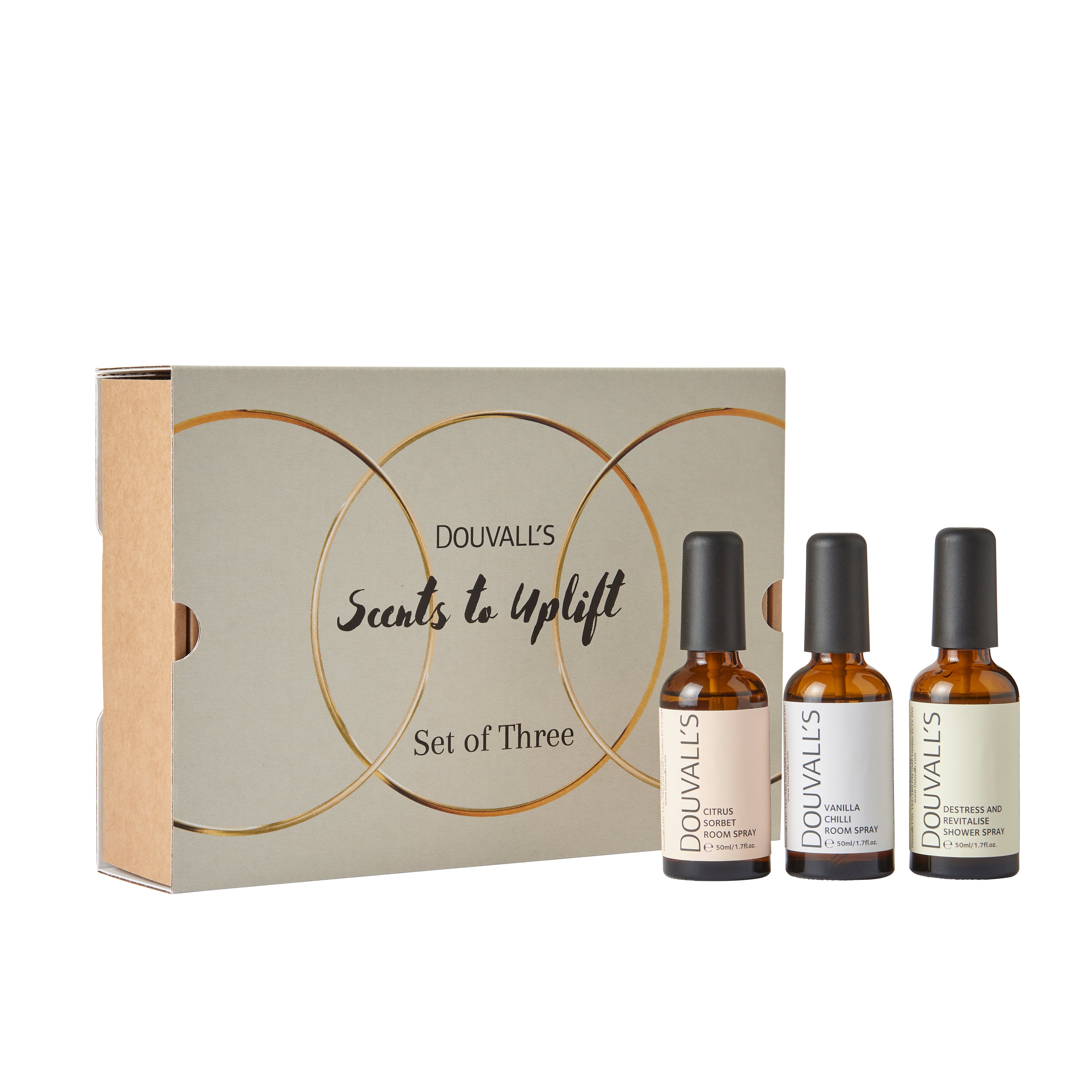 Scents to Uplift Set – Shower Spray, Room Spray & Toilet Spray, 50ml Each