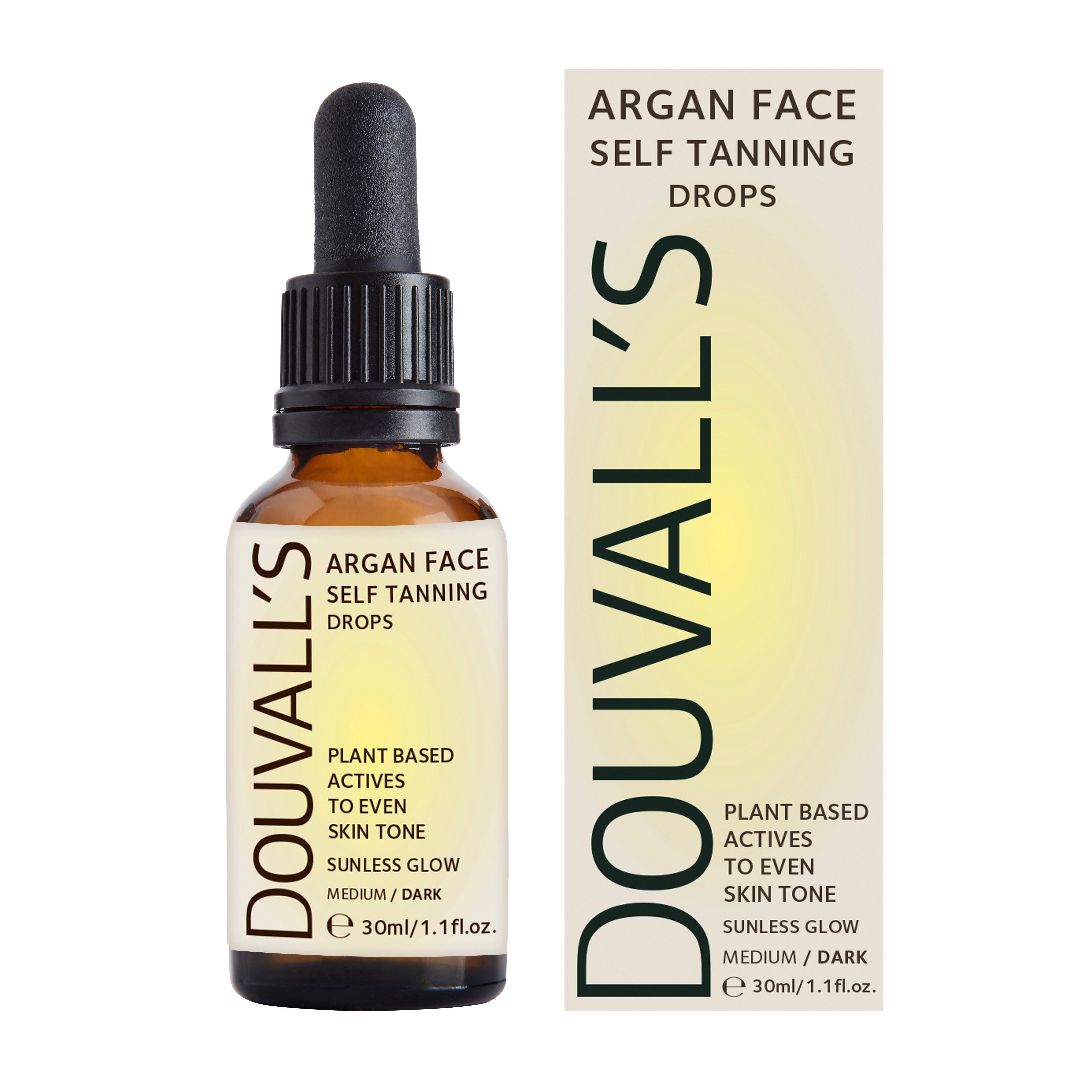 Argan Self Tanning Face Drops 30ml – Mix Into Moisturiser, Two Shades