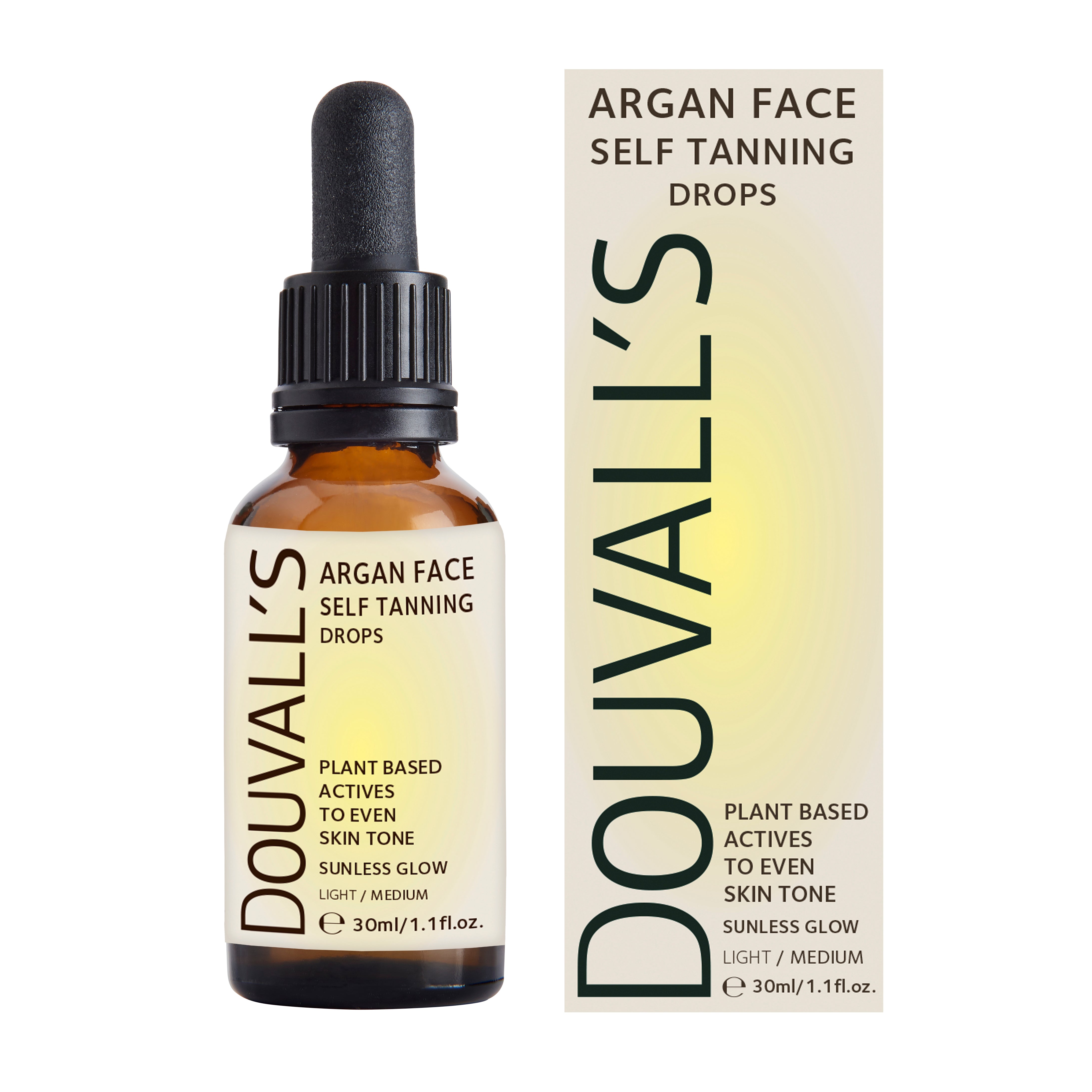 Argan Self Tanning Face Drops 30ml – Mix Into Moisturiser, Two Shades