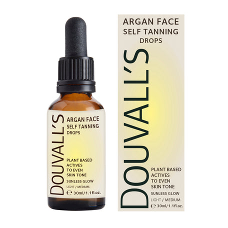 Argan Self Tanning Face Drops 30ml – Mix Into Moisturiser, Two Shades