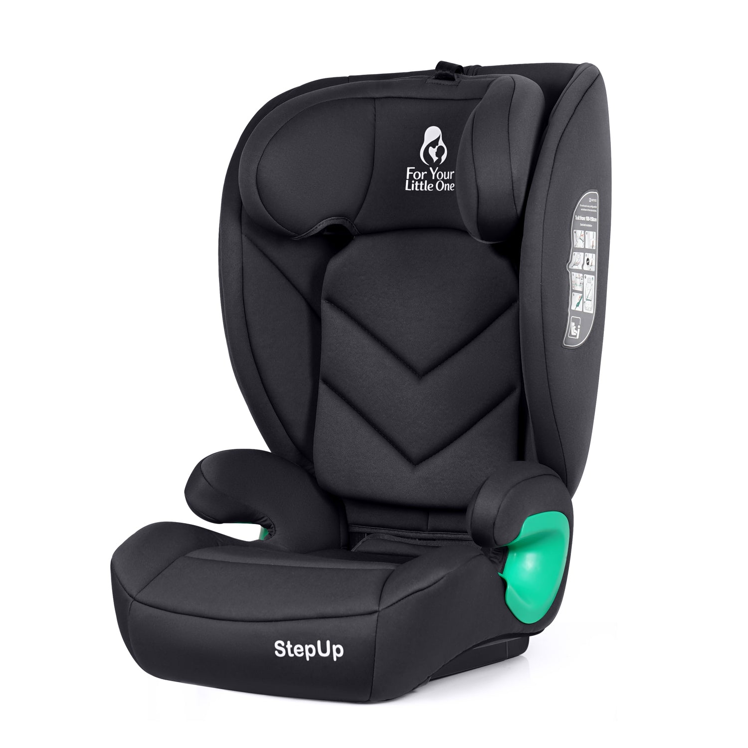 Stepup i-Size Belted High-Back Booster – Midnight Black, 4-12 Years