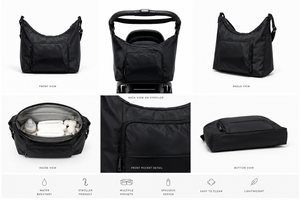 Qubi Changing Bag – Black, Pram Changing Bag with Mat