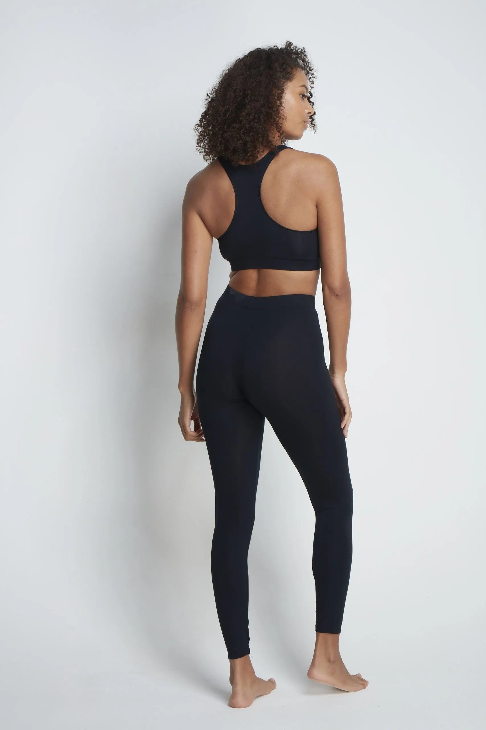 Women's Black Leggings – Micro Modal, High Rise, Made in UK