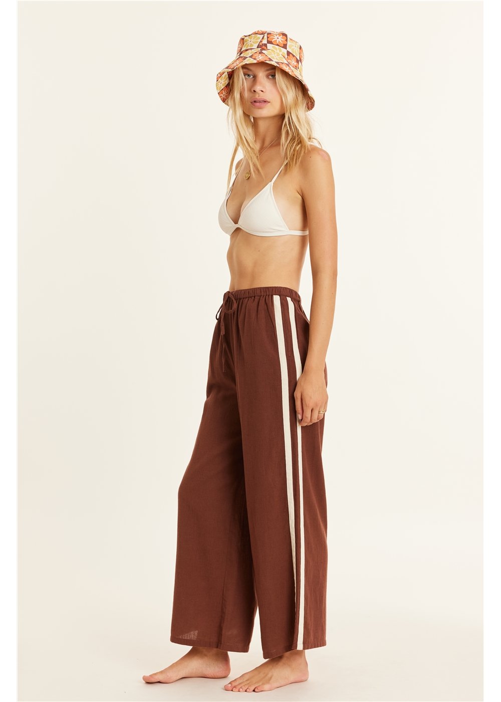 Sisstrevolution Women's Walk the Line Trousers, Cotton Linen Blend