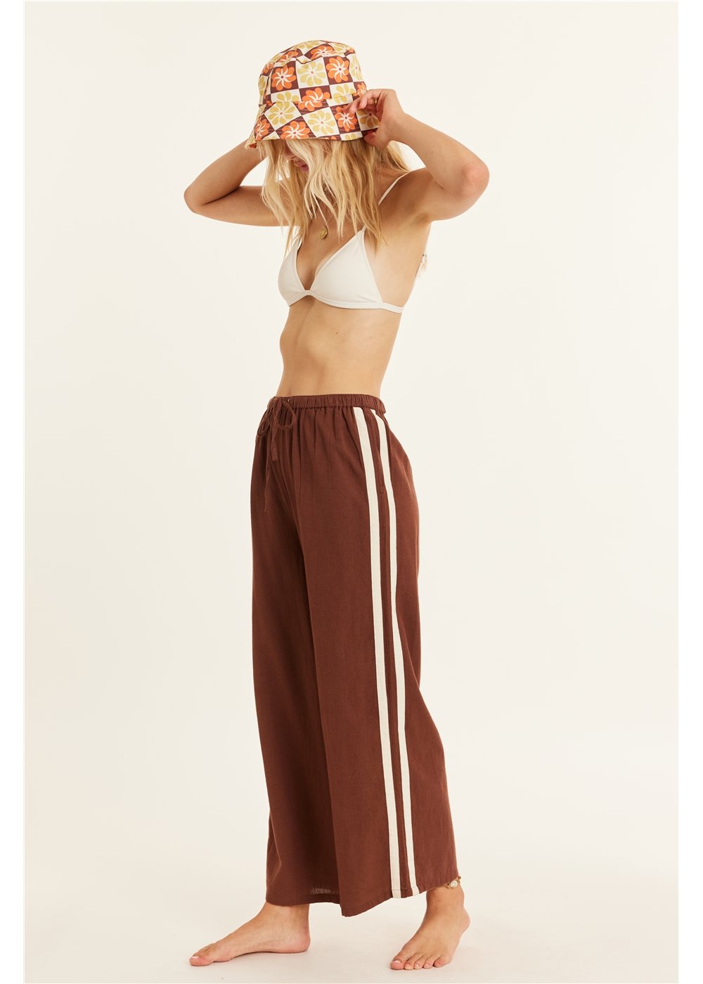 Sisstrevolution Women's Walk the Line Trousers, Cotton Linen Blend