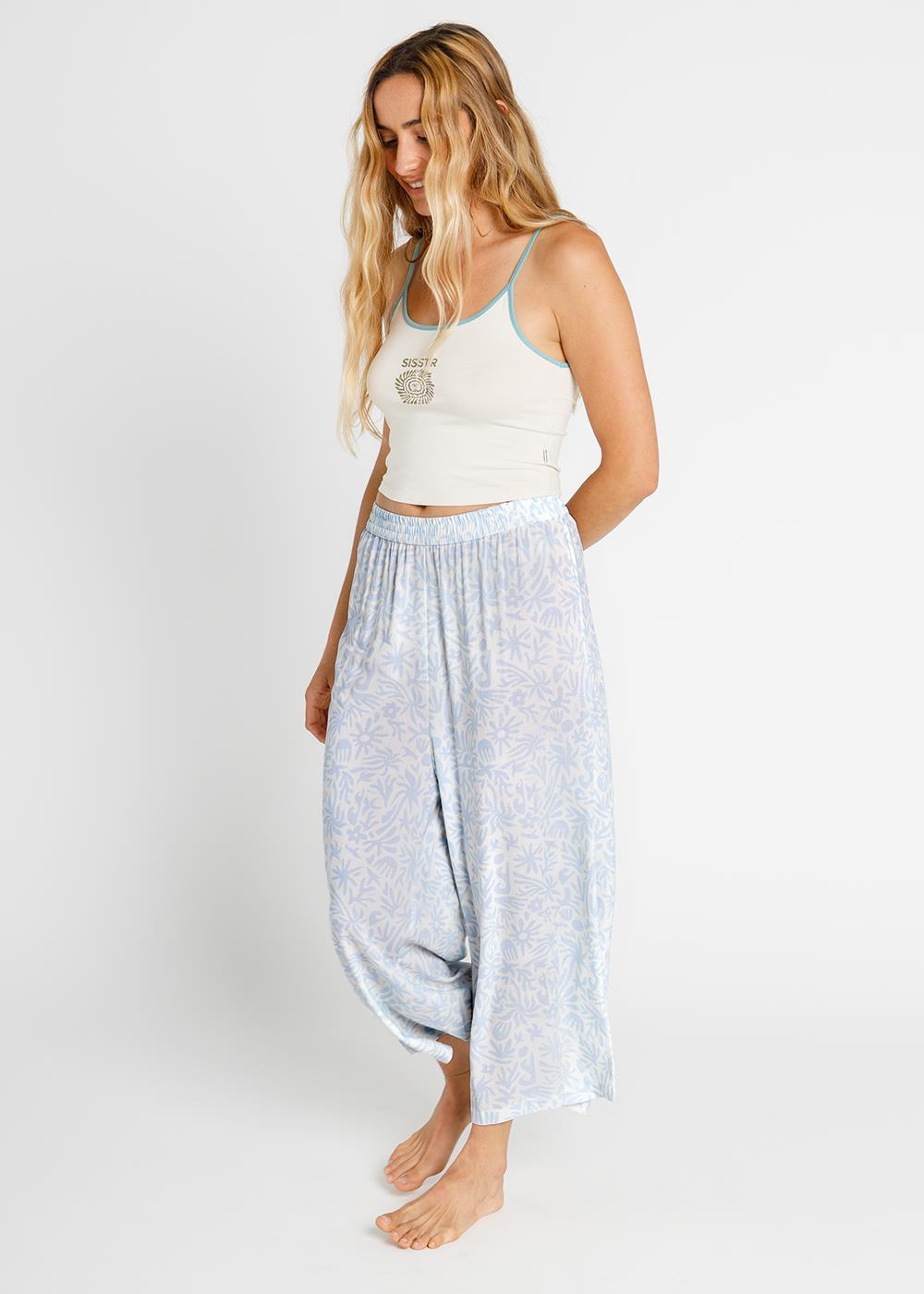 Sisstrevolution Women's Coco Printed Trousers, Lightweight Viscose