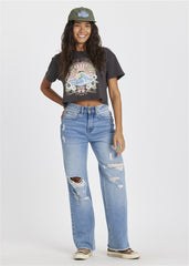 Sisstrevolution Women's The Cruiser Crop T-Shirt, Scenic Print