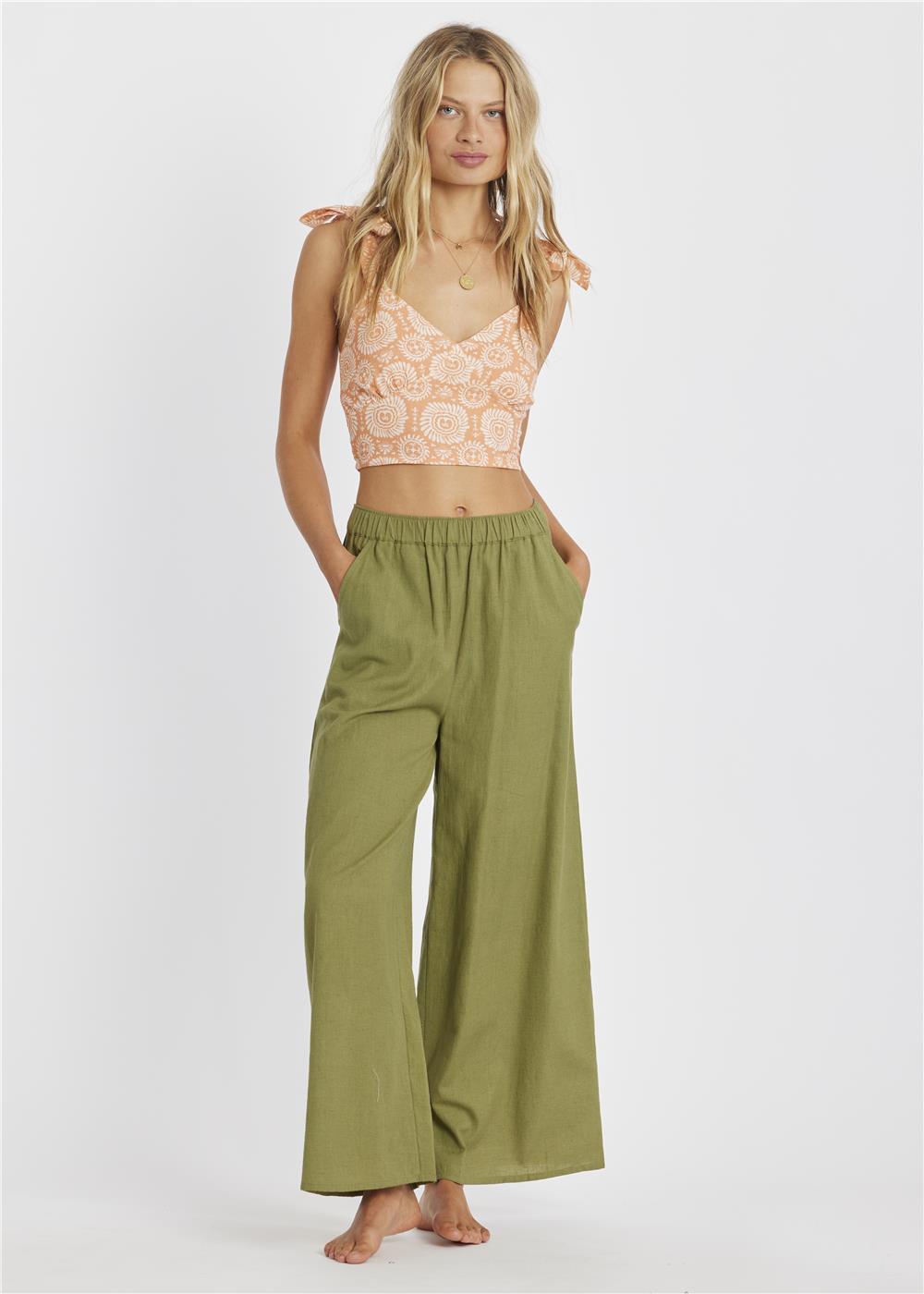 Sisstrevolution Women's Always Golden Woven Top, Cotton Linen