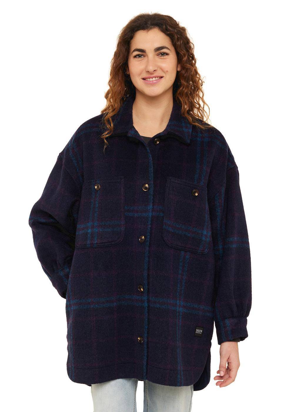 Sisstrevolution Women's Misha Oversized Overshirt, Wool Blend