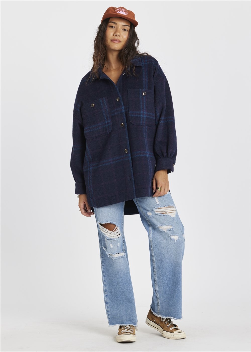 Sisstrevolution Women's Misha Oversized Overshirt, Wool Blend