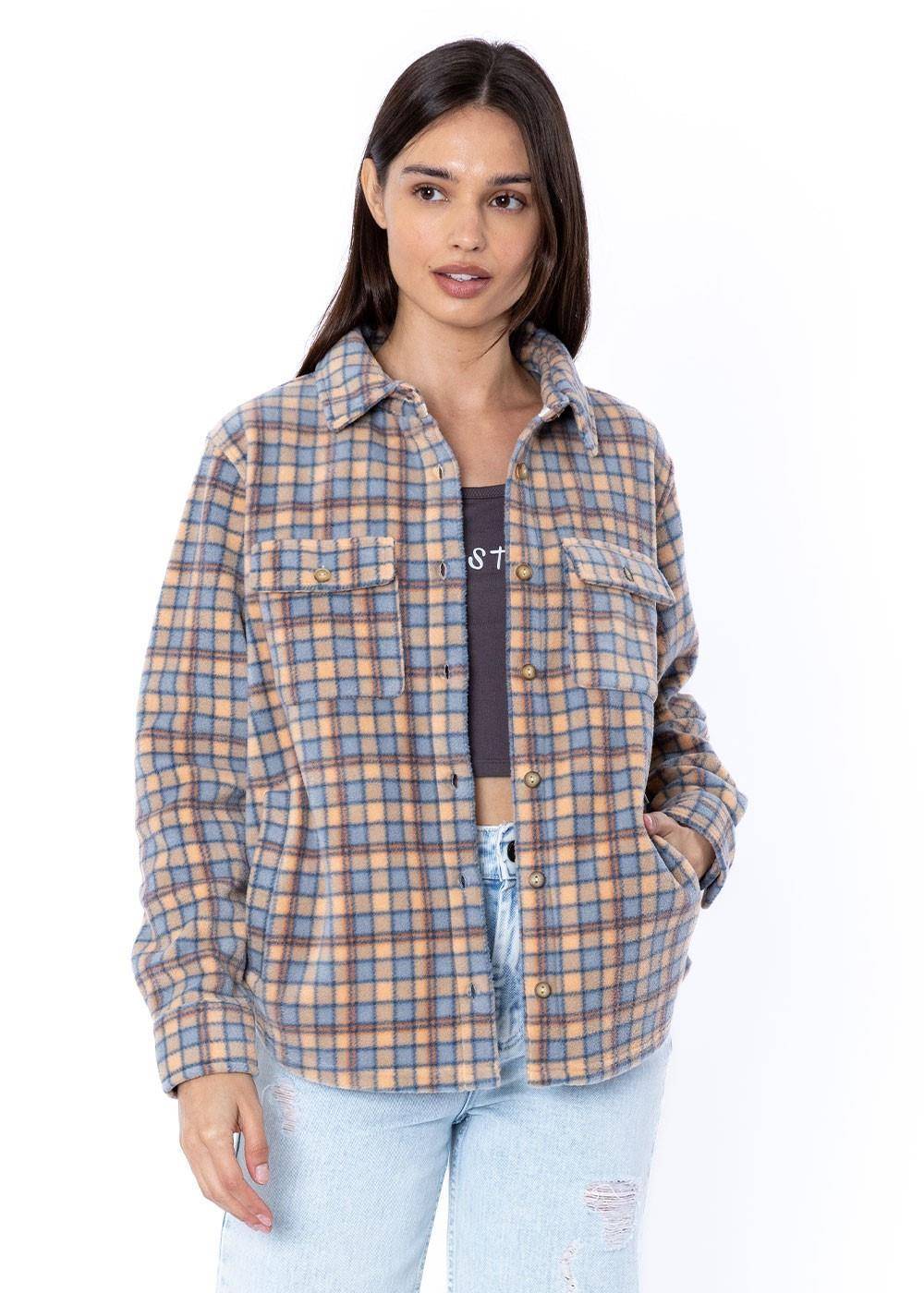 Sisstrevolution Women's Michelle Eco-Zy Fleece Shirt, Recycled Fleece