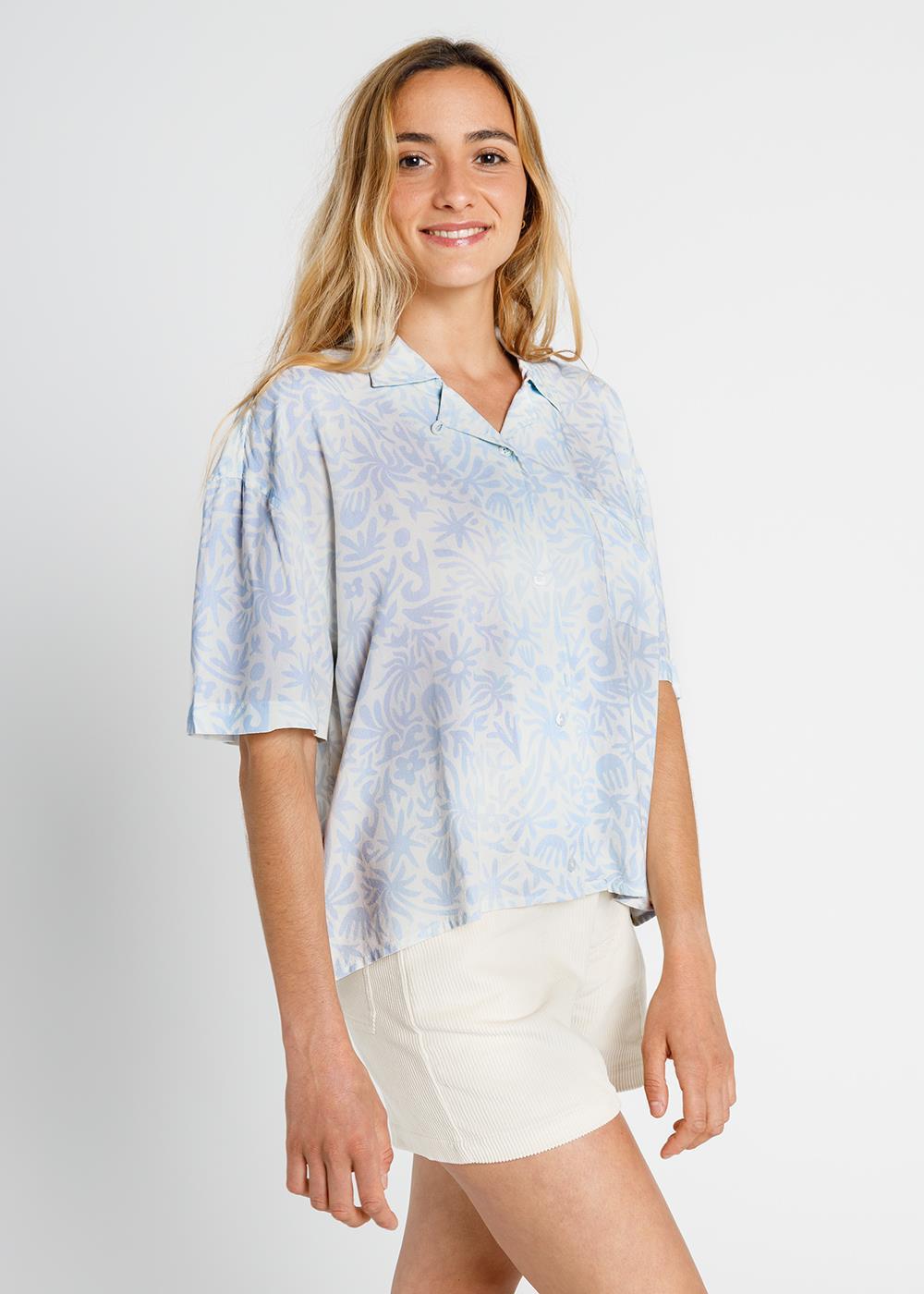 Sisstrevolution Women's Judith Woven Shirt, Short Sleeve Viscose